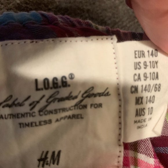 H&M Girls plaid top -size 9/10Y - Picture 3 of 3